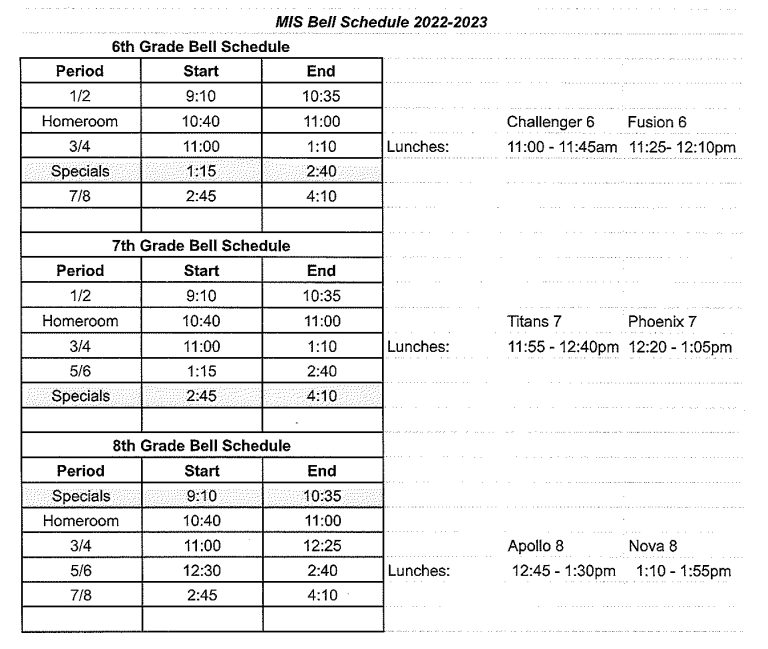 McAuliffe International School » Calendars & Bell Schedule